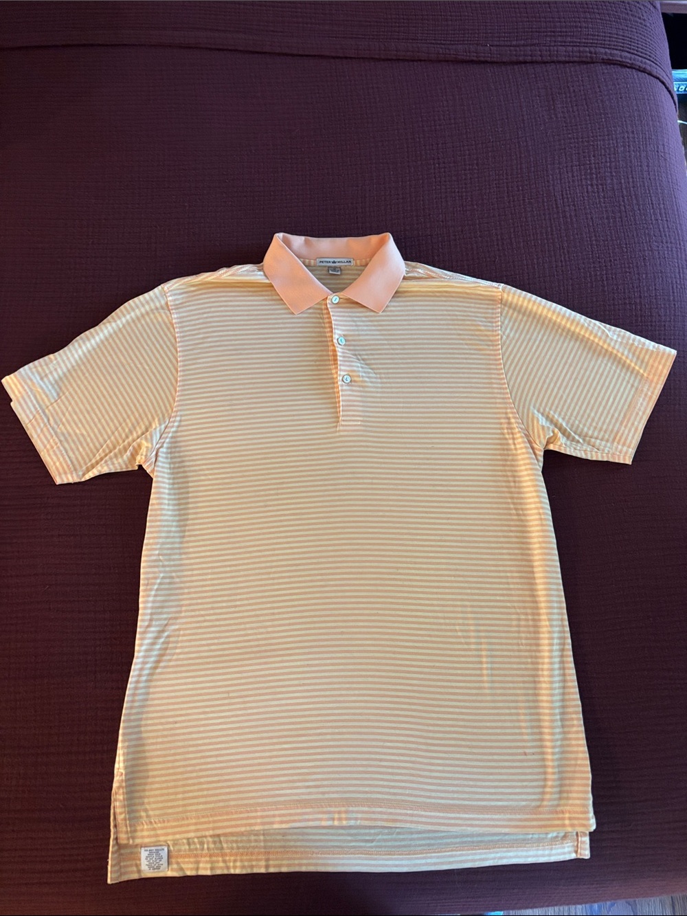 Peter Millar Pale Yellow Stripe Polo
